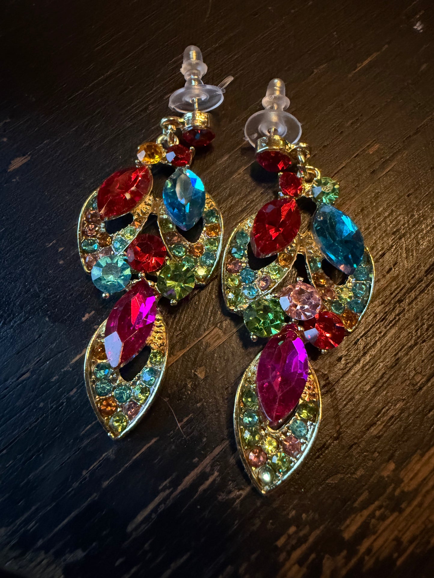 Multicolor Bib Necklace and Earrings Set