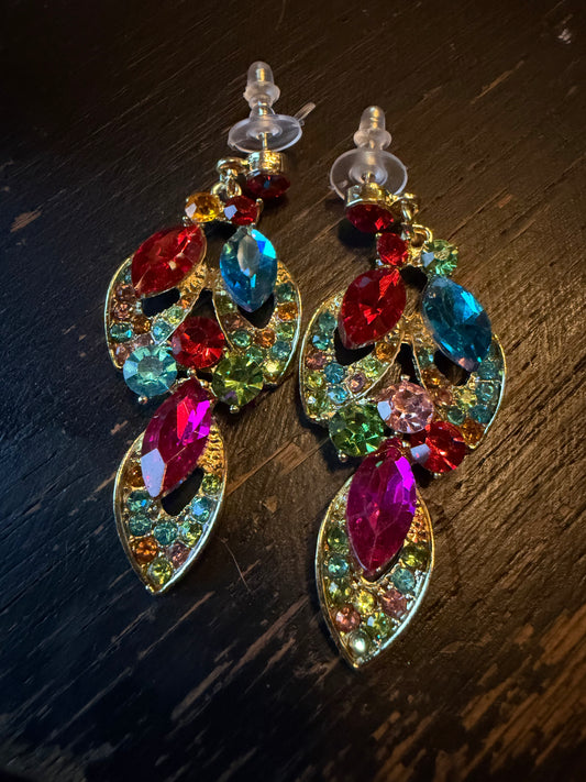 Multicolor Bib Necklace and Earrings Set