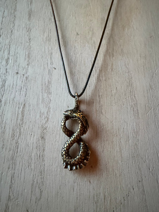 Norse Ouroboros Dragon Pendant Necklace