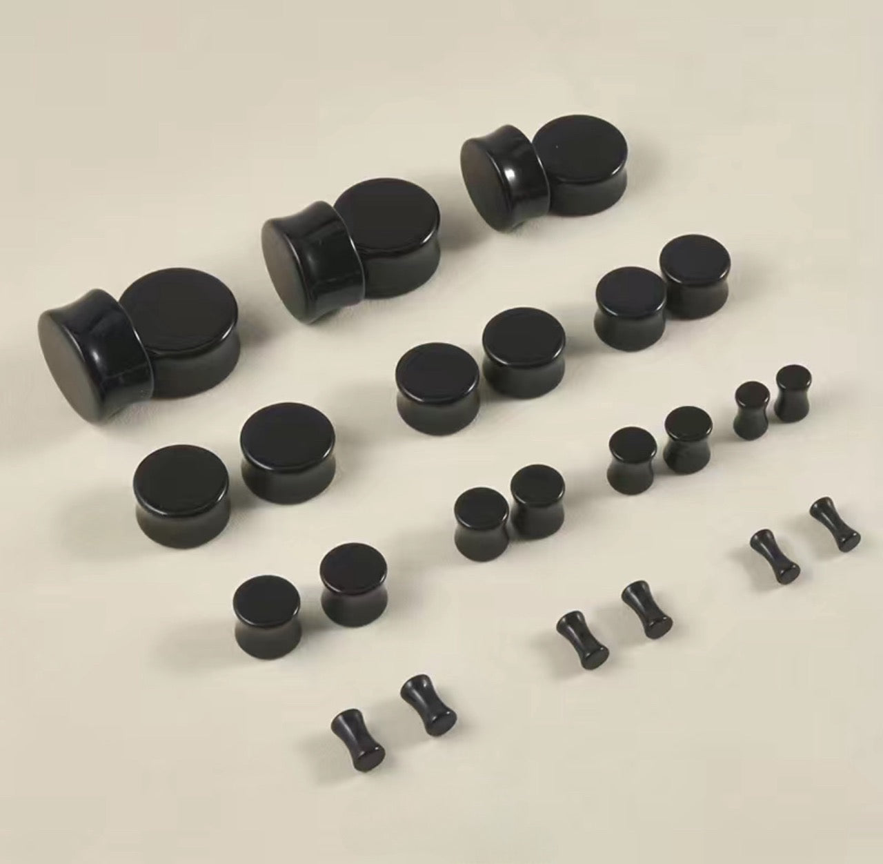 Acrylic Solid Black Ear Plugs