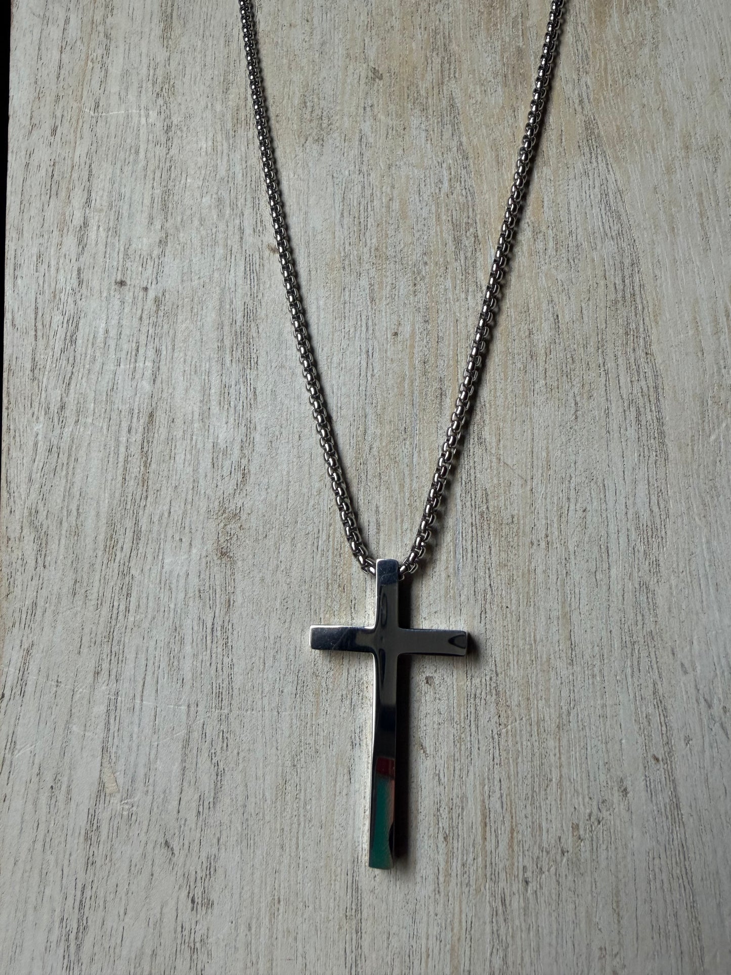 Stainless Steel Larger Thick Cross Necklace