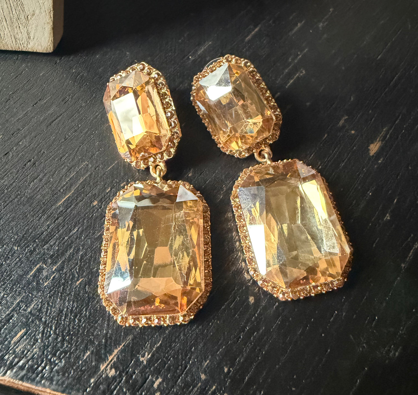 Amber Radiance Statement Earrings