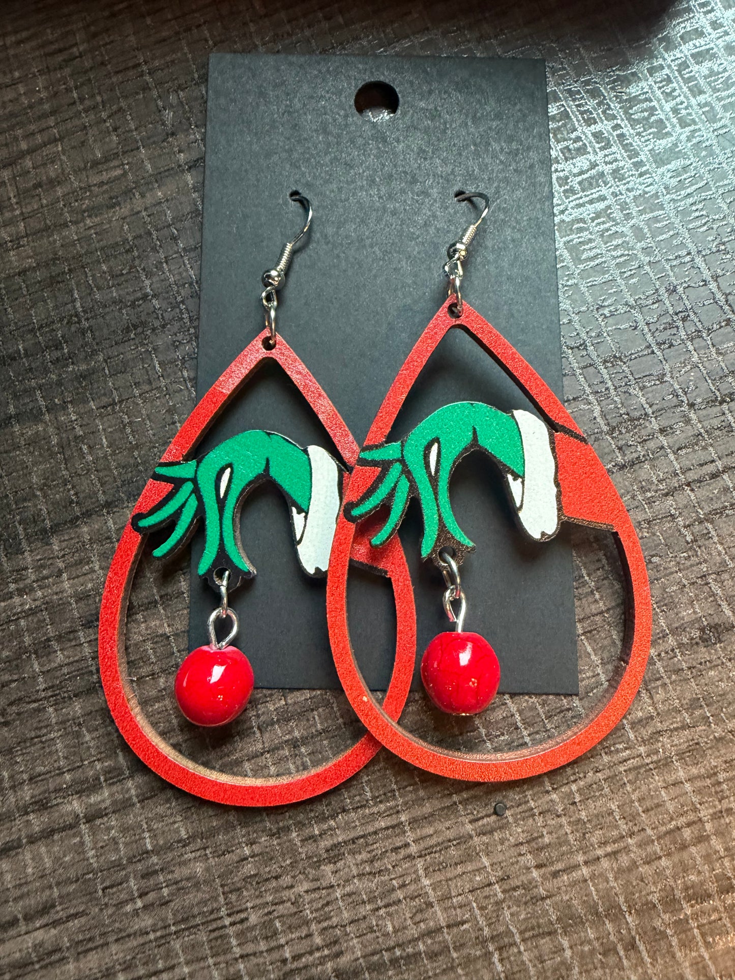 Grinch Christmas Ornament Earrings