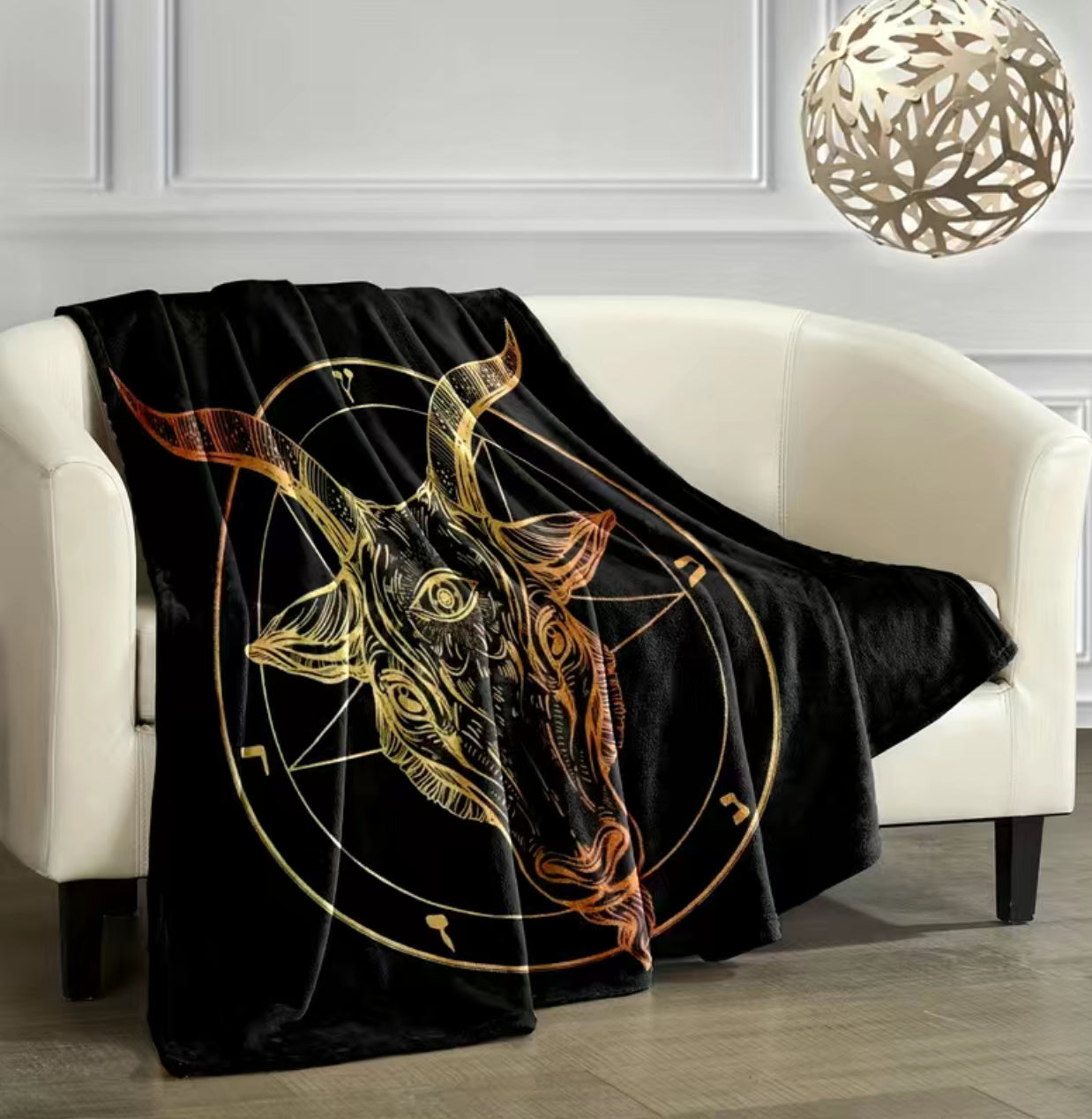 Super Soft Gothic Baphomet Blanket — 59 x 79 inches