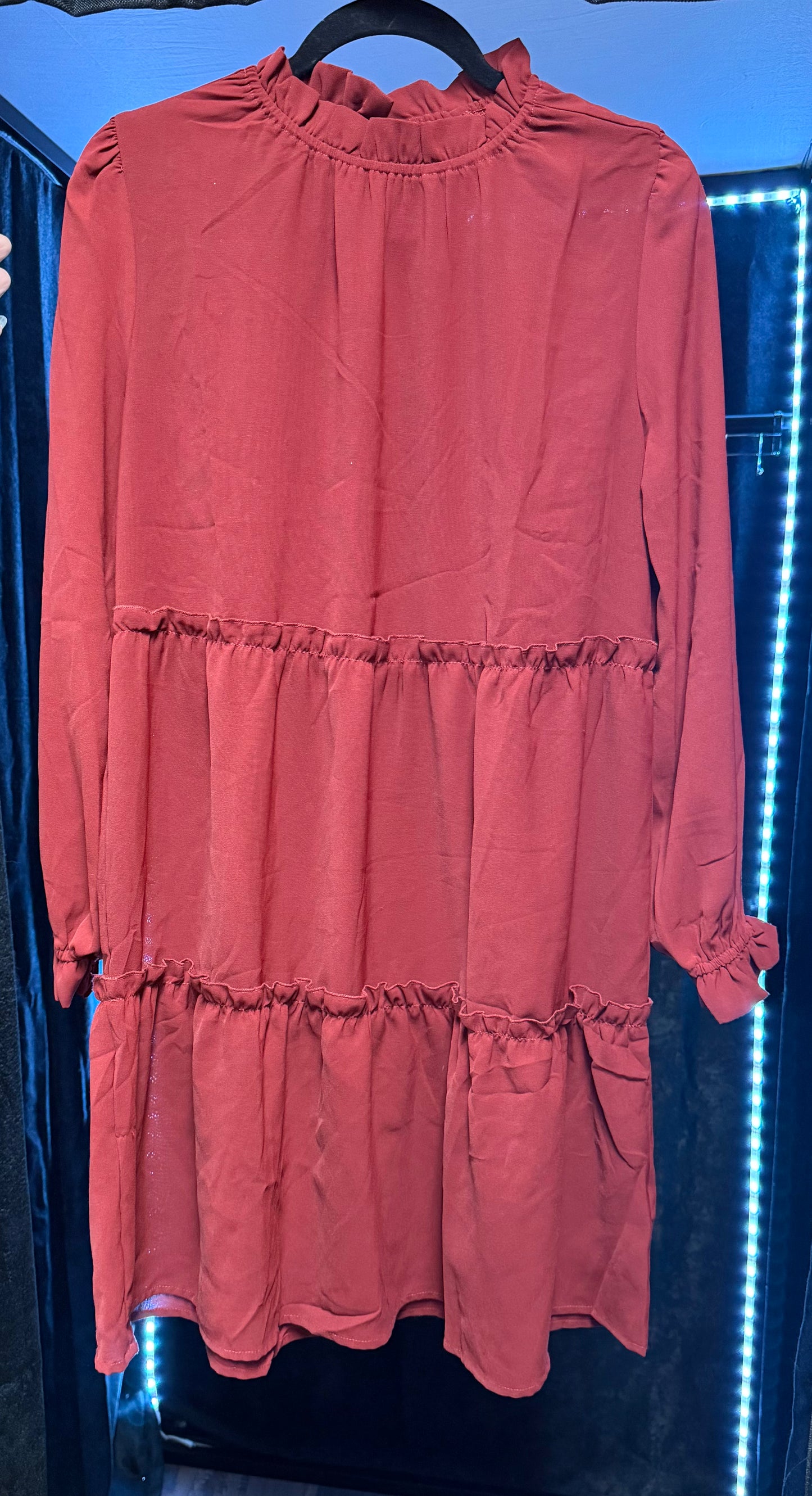 Lularoe Annabelle Dress- Brick Red- Small (oversized)