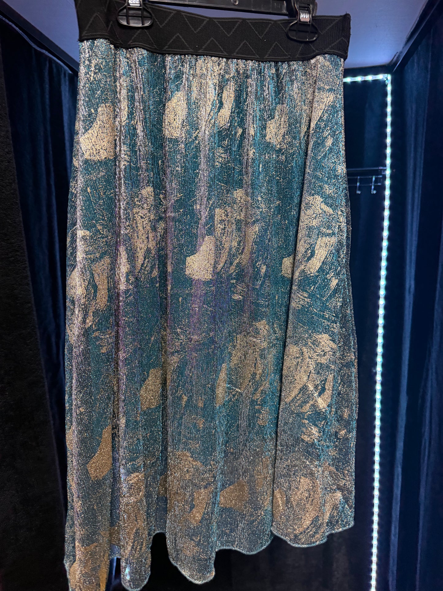 Lularoe Jill- Elegant Teal Shimmer Skirt- Small