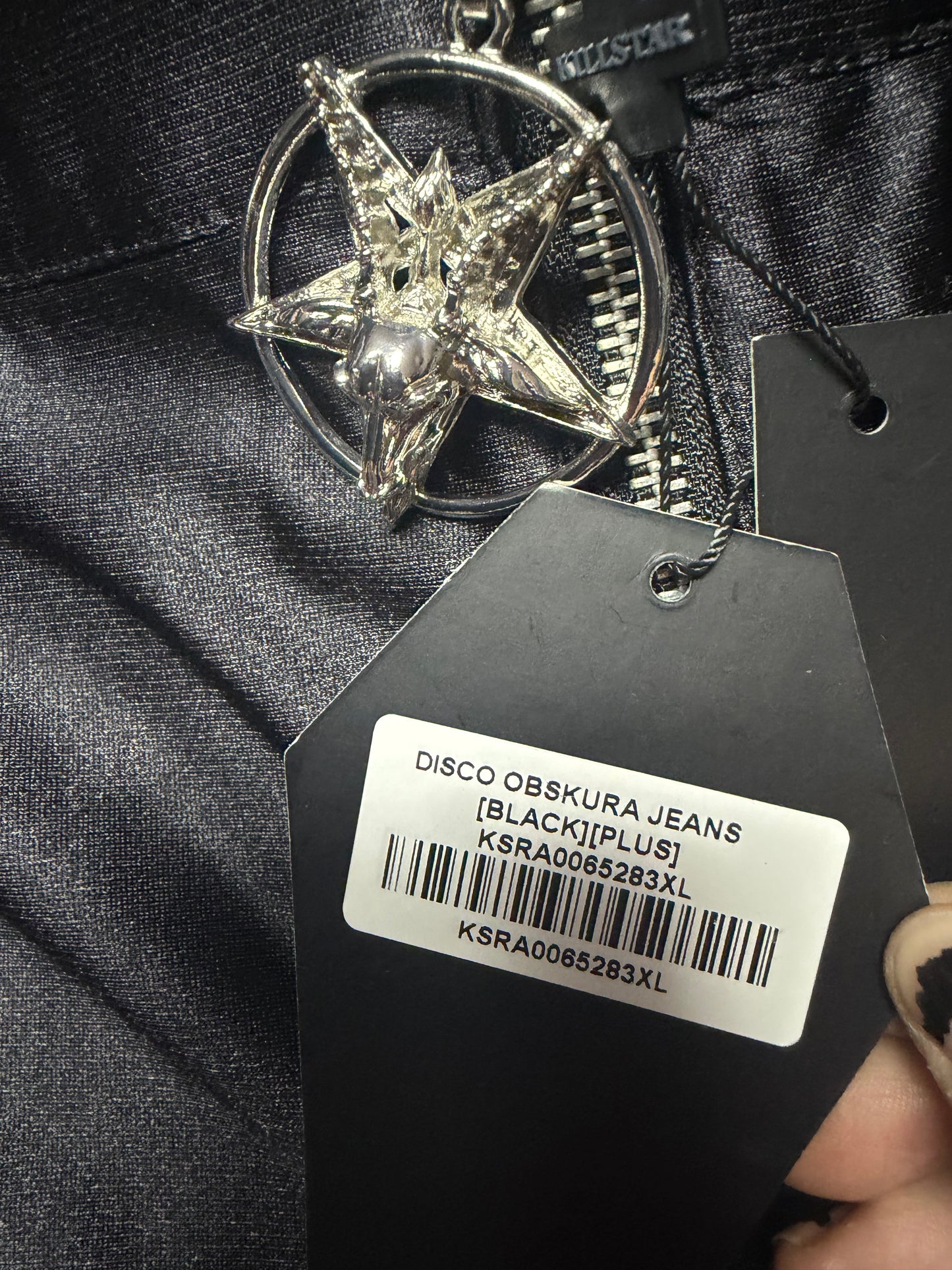 Killstar- Disco Obscure Jeans- Black- Size 3XL