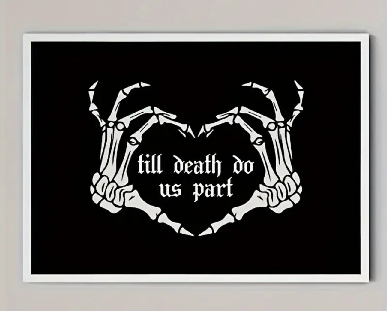 Till Death Do Us Part Skeleton Canvas Wall Art- Unframed