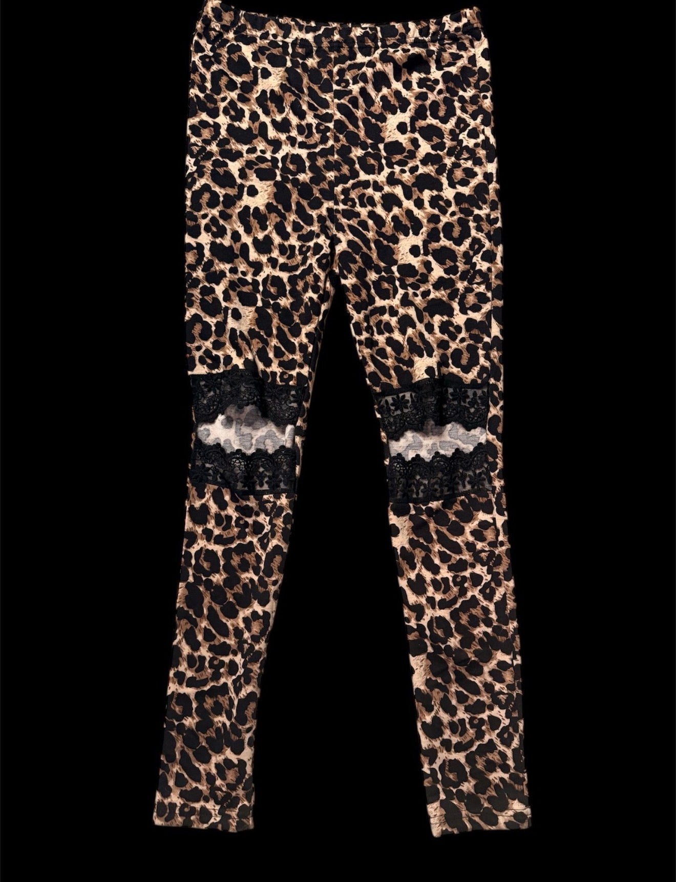 LaLa Factory Leopard & Lace Leggings- Size XS/Small