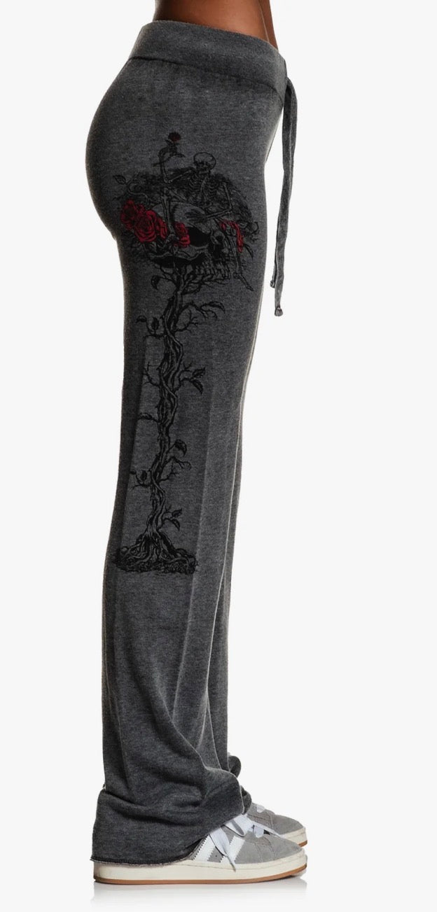 Affliction Clothing- Roses are Dead Grey Lounge Pants- Large