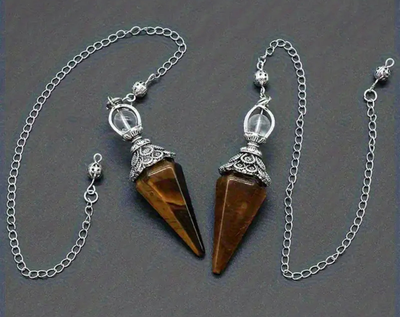 Natural Stone Hexagonal Crystal Pendulums