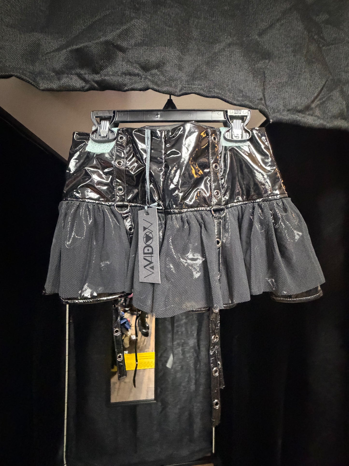 Morbid Midnight PVC Mini Skirt- Size XS