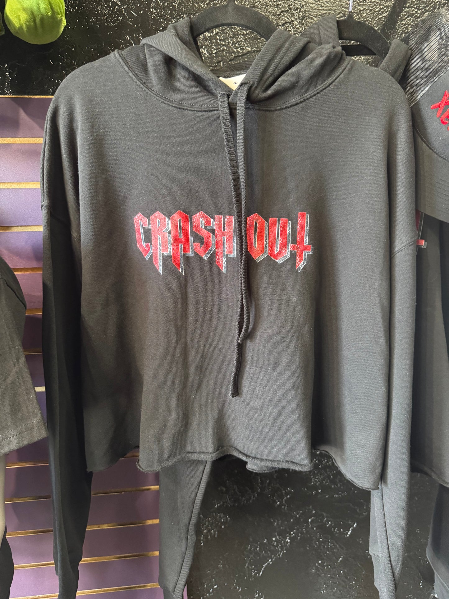EXCLUSIVE -Crash Out Crop Top Hoodie