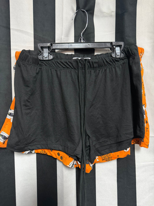 Pillow Talk -2-Pack Shorts- Halloween Cat/Skull- Size M