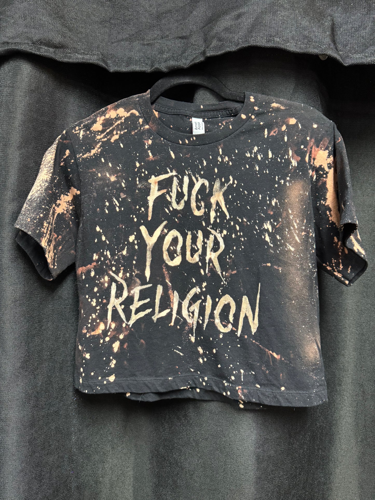 Fuck Your Religion Crop Top- Finished Hem
