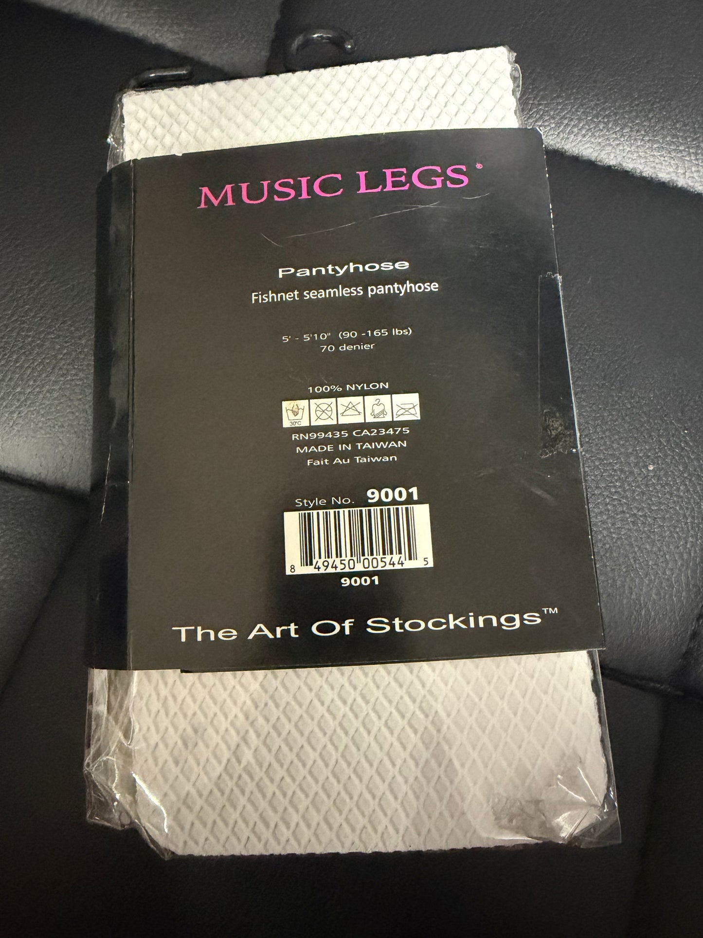 Music Legs - Fishnet Seamless Pantyhose- White
