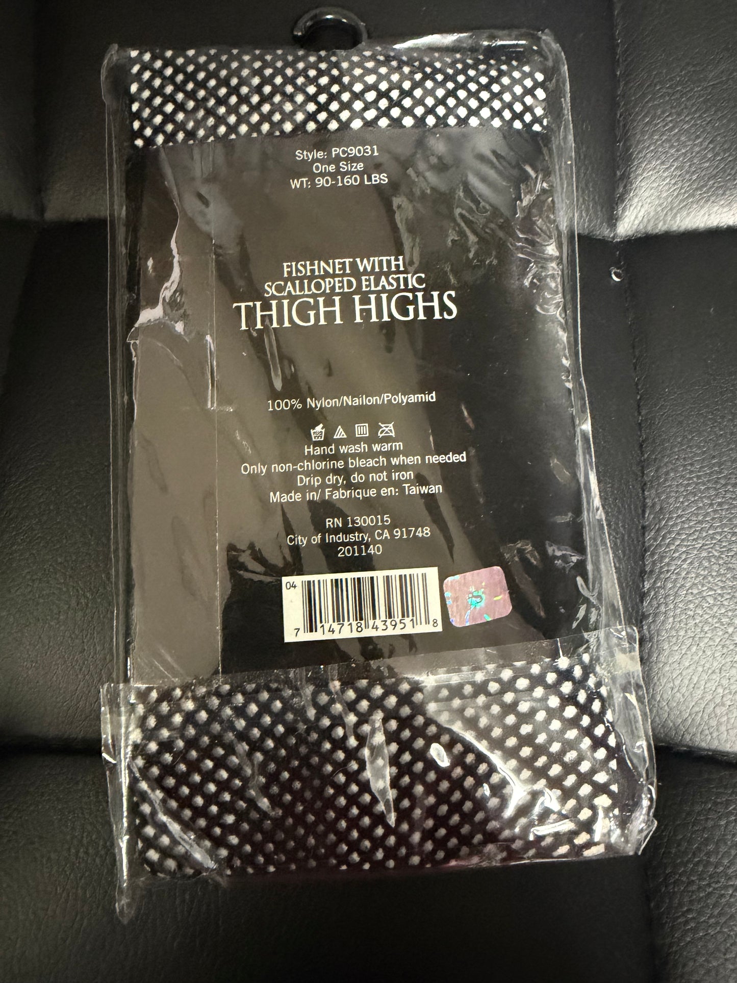 Leg Avenue - Fishnet With Scalloped Elastic- Thigh Highs