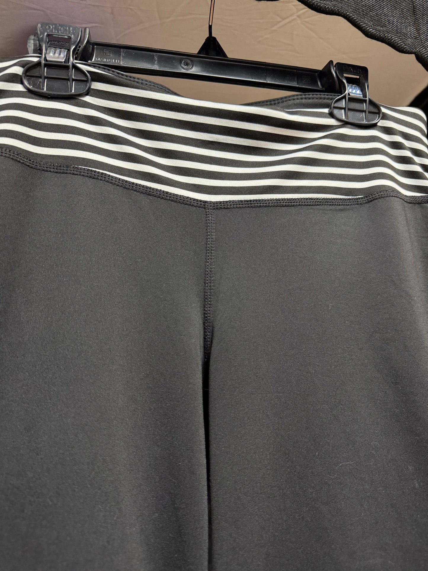 Off Duty Goth B&W Striped Yoga Pants- Size Small