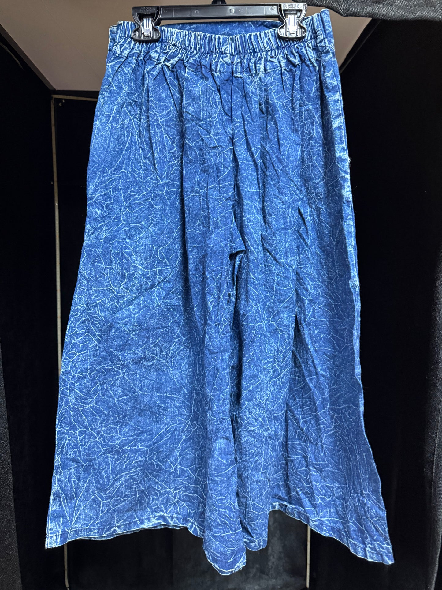Midnight Garden Embroidered Wide-Leg Pants- Size Small