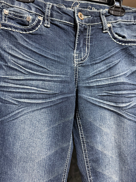 Y2K Cross Embellished Skinny Jeans- Size 12 (Youth)