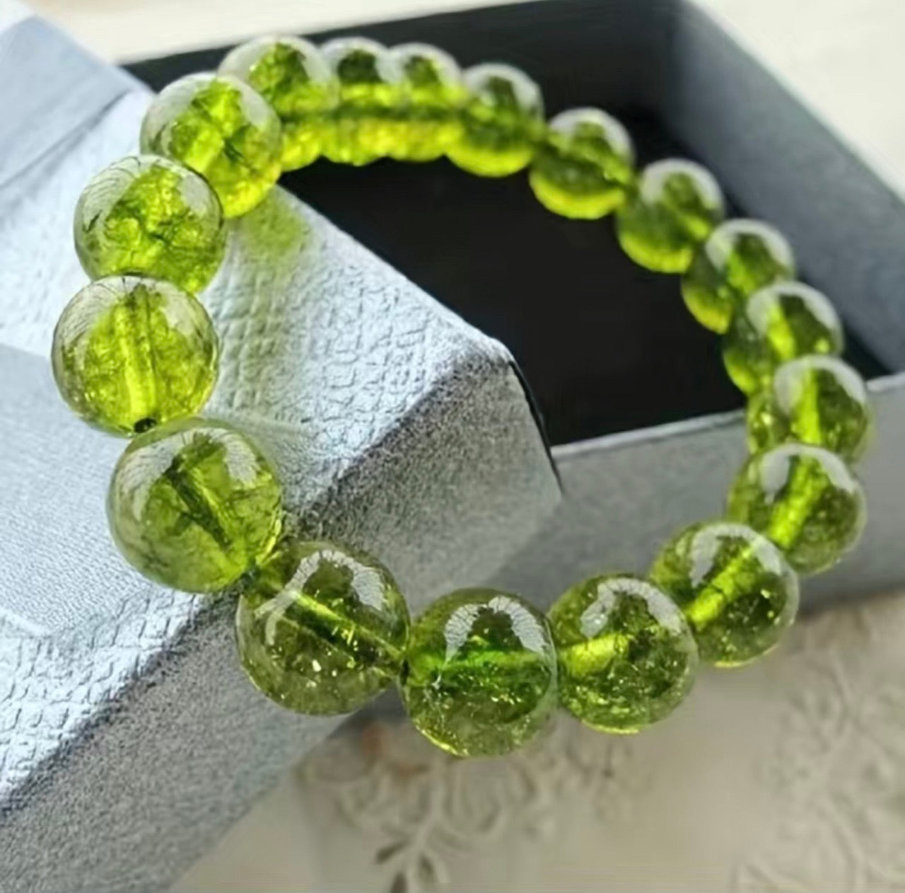 Peridot Stone Stretchy Bracelet