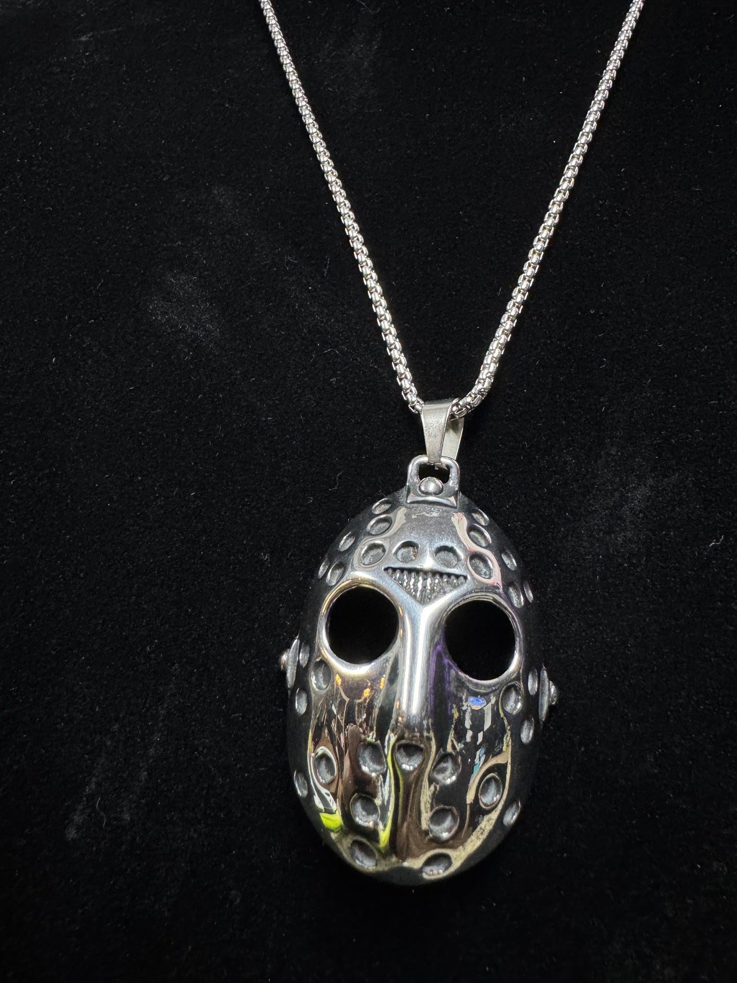 Jason Mask Silver Necklace