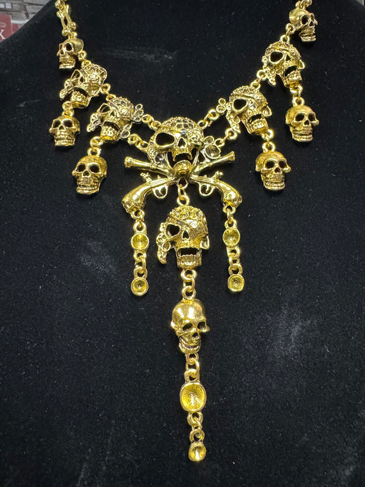 Pirate Skull Drop Necklace (Large)