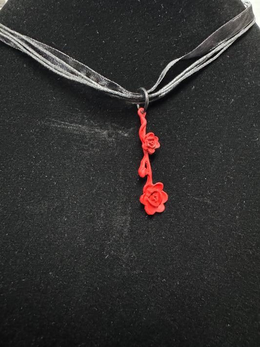 Rose Ribbon Choker