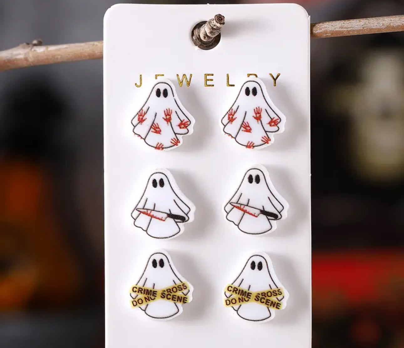 3-Pack Ghost Earrings