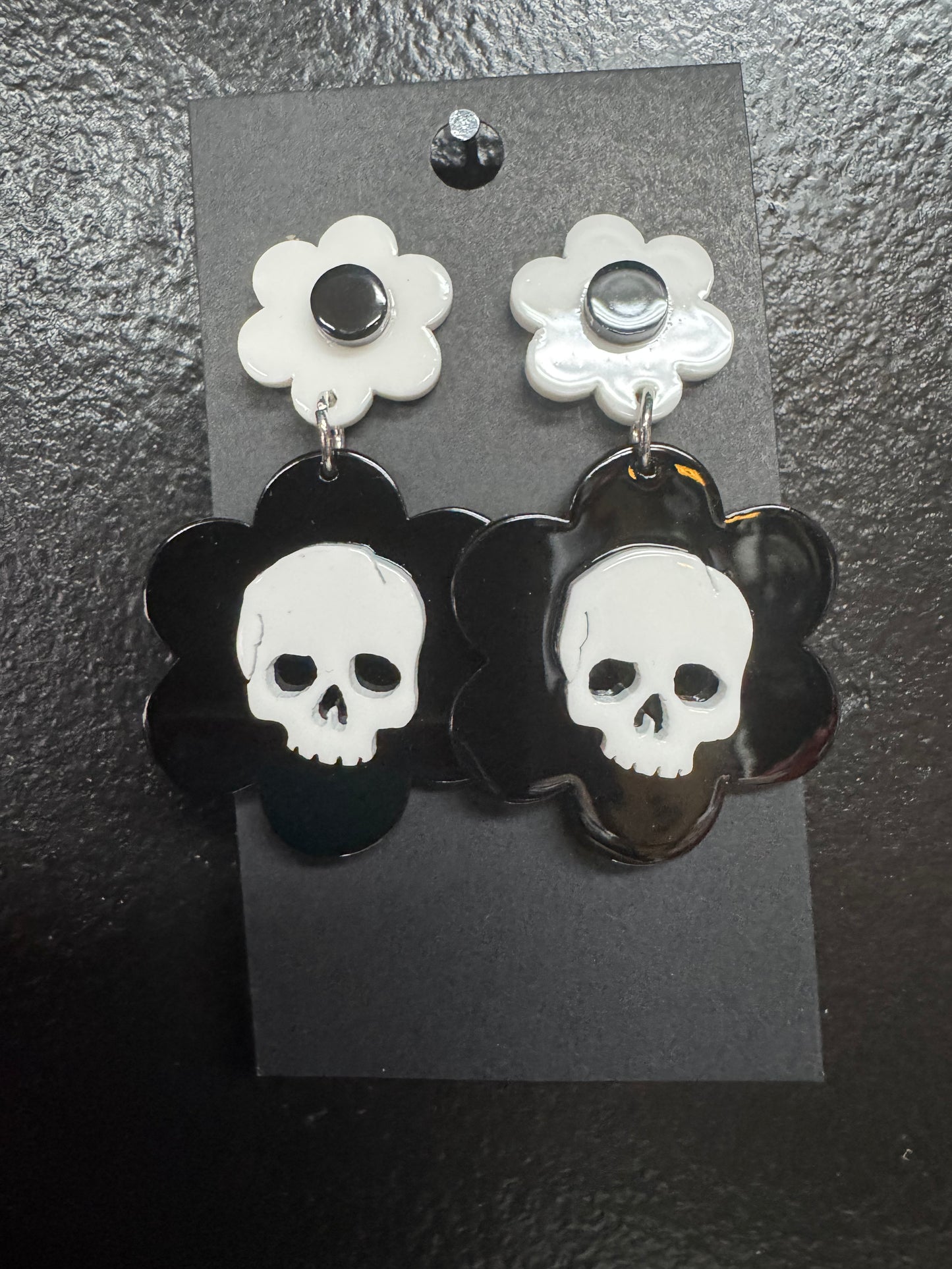 Skull Flower Earrings