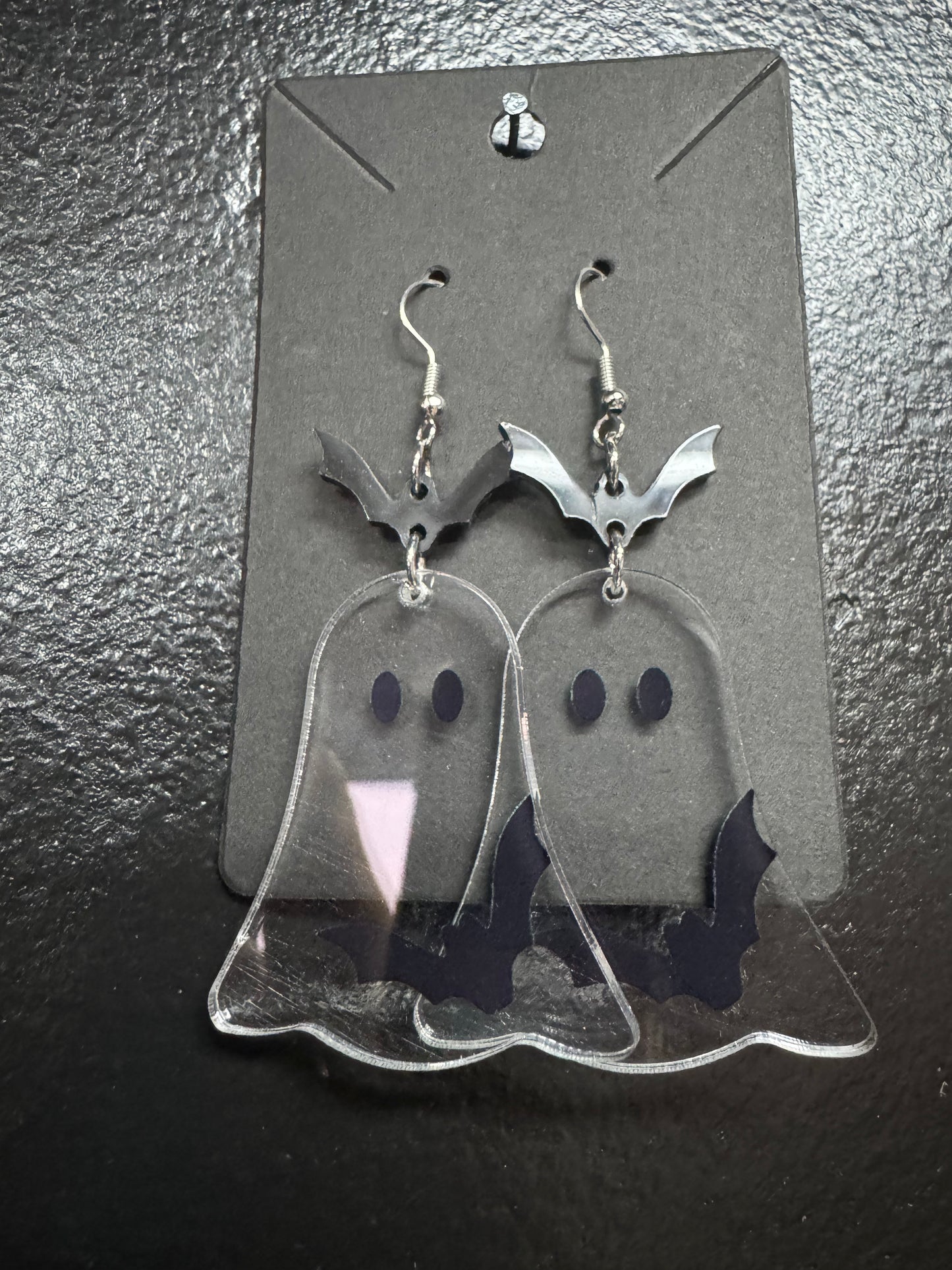 See Thru Ghost & Bat Earrings