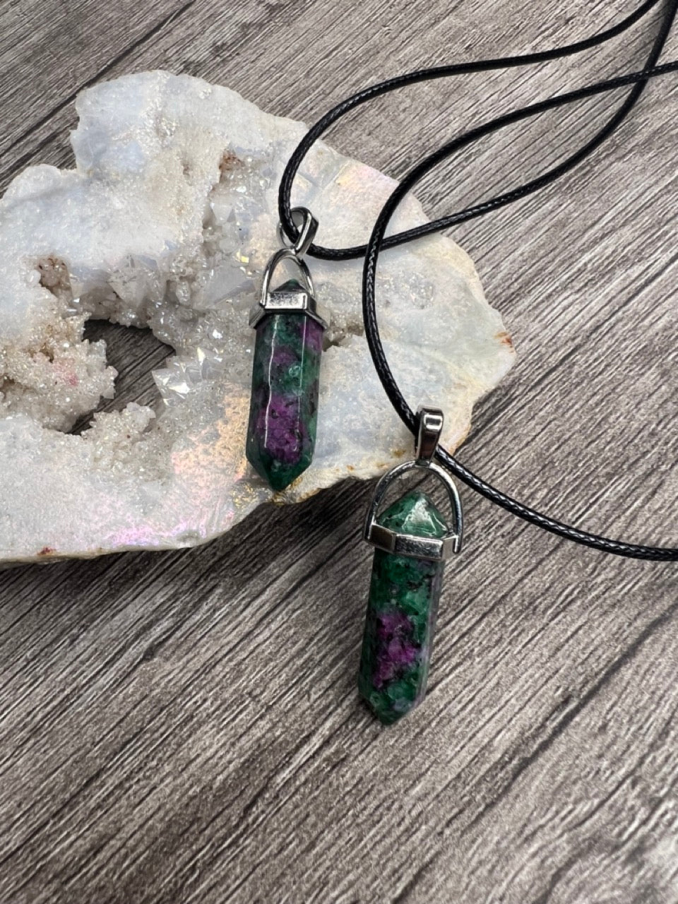 Natural Zoisite Stone Energy Round Collar Necklace