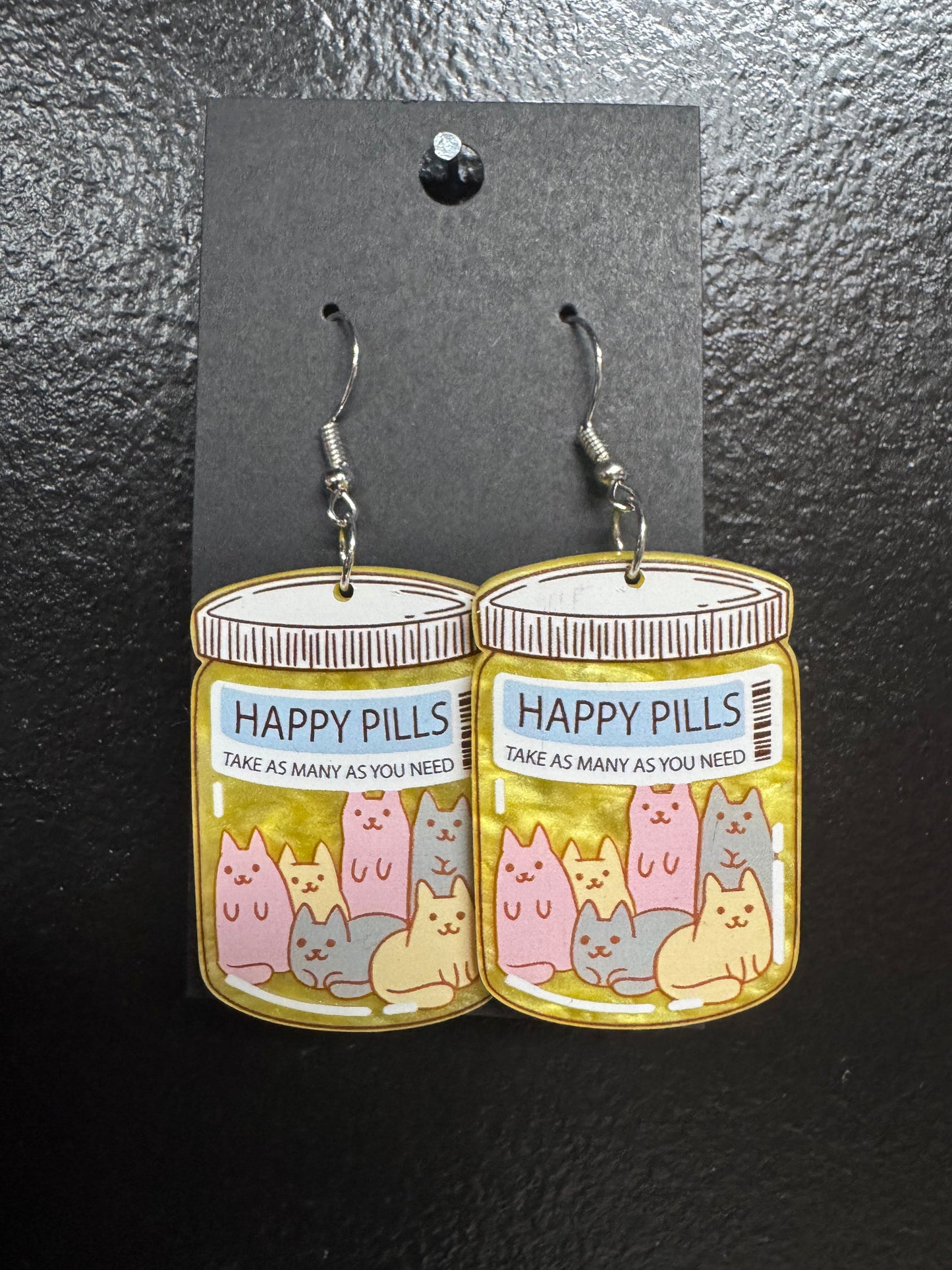 Happy Pills Jar Earrings