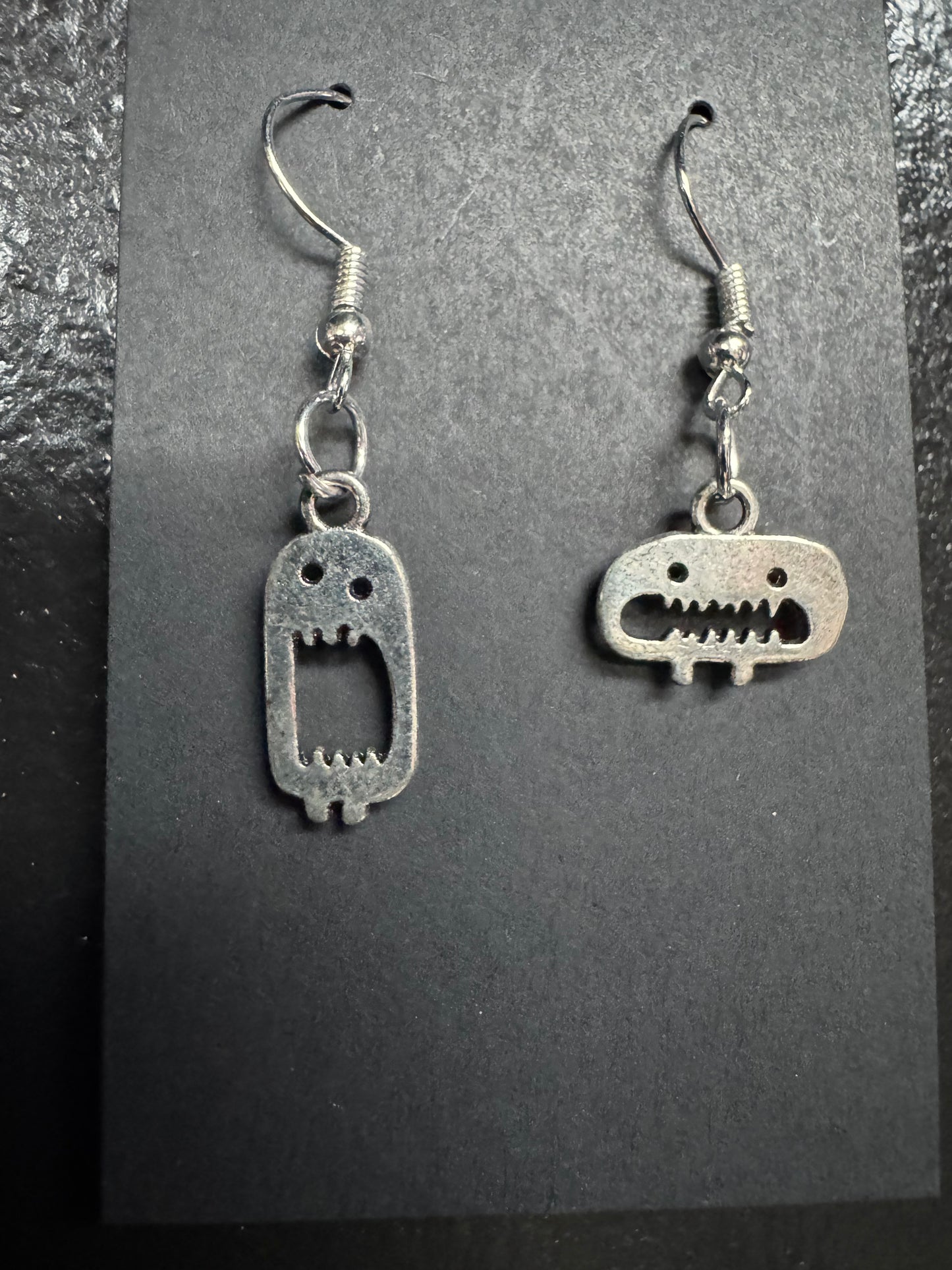 Silver Monster Earrings