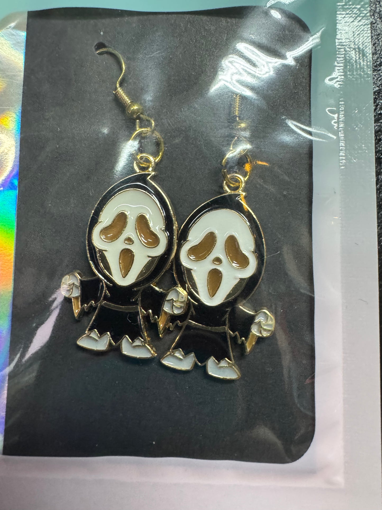 Horror Icon Earrings- Gold Outline
