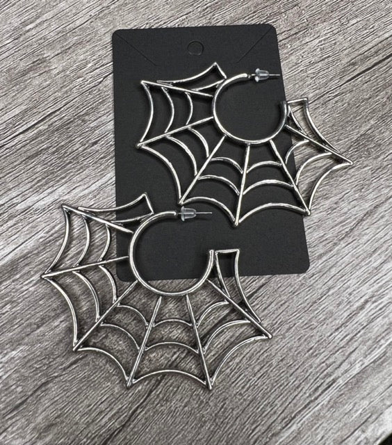 Spider Web Hoop Earrings