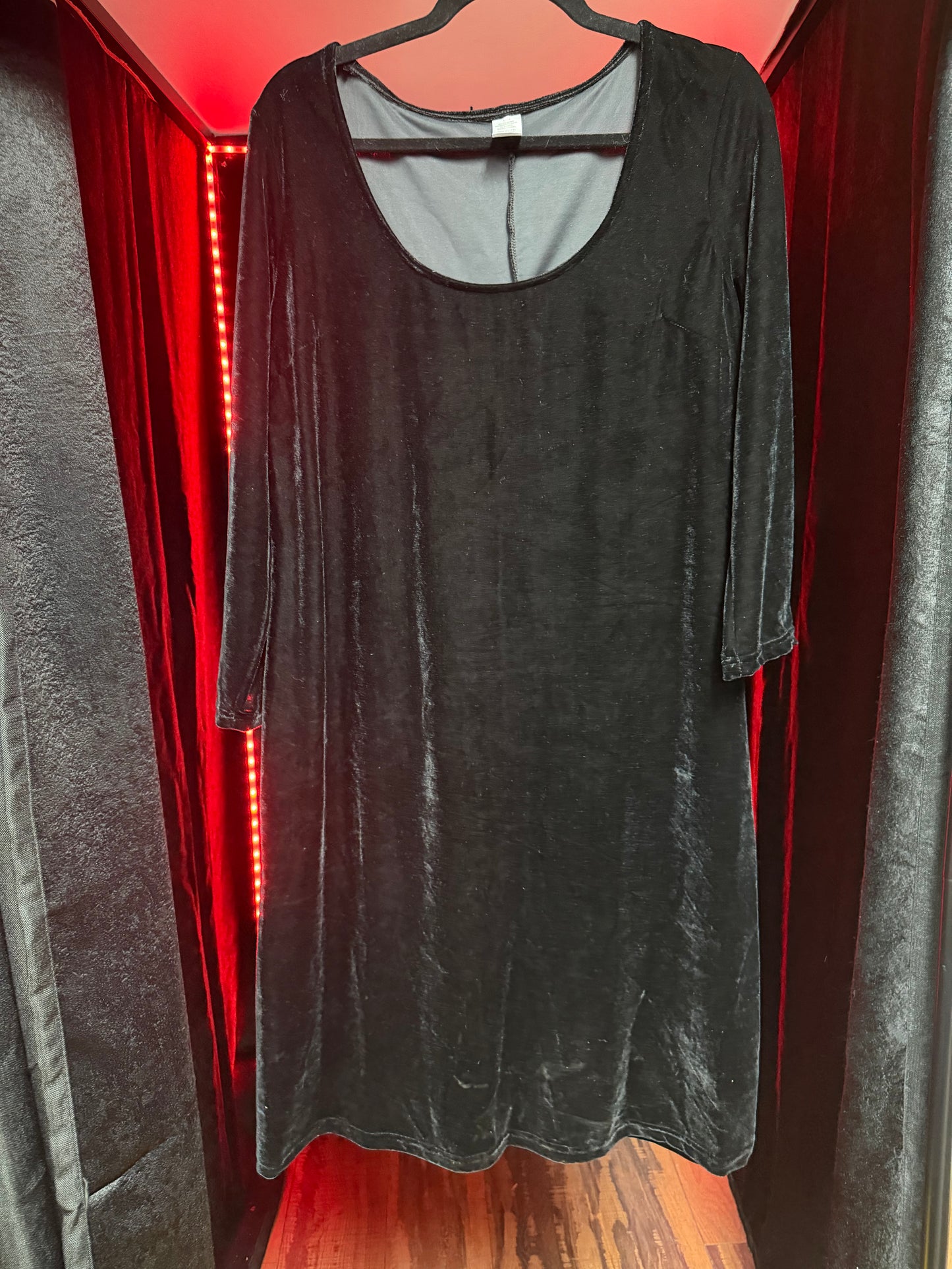 Long Black Velvet Dress- Size Large