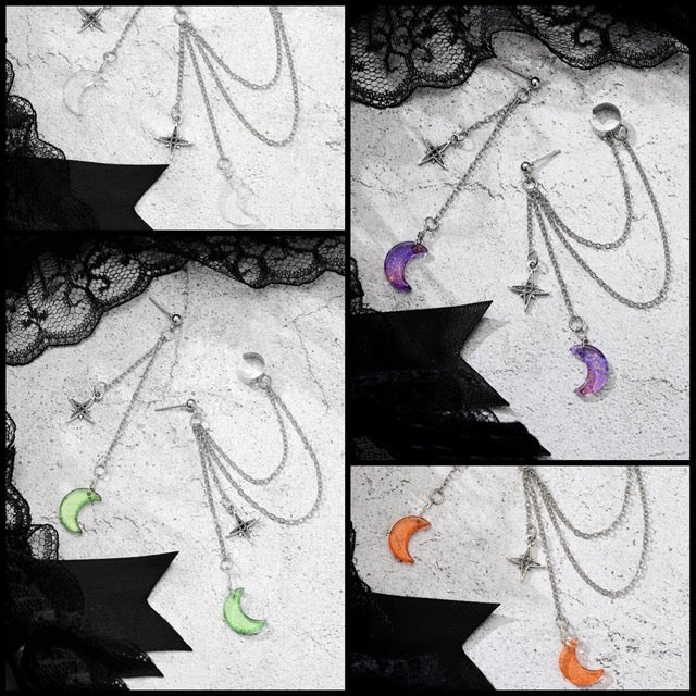 Star and Moon Cuff/Post Earrings