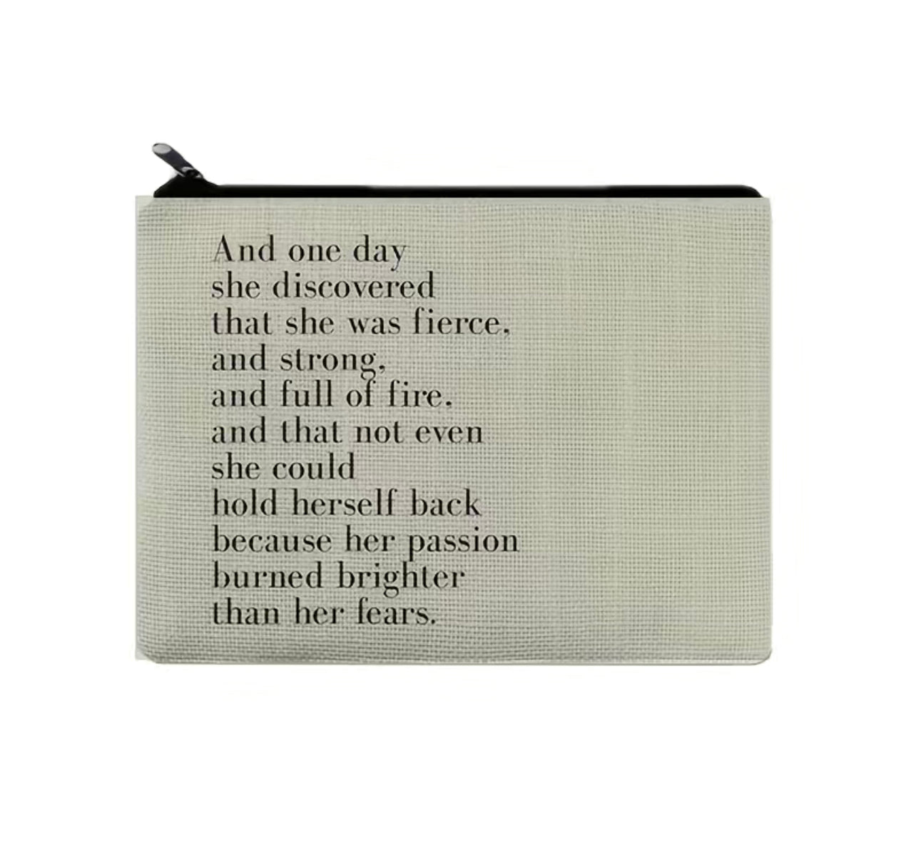 She Was Fierce Canvas Makeup Bag