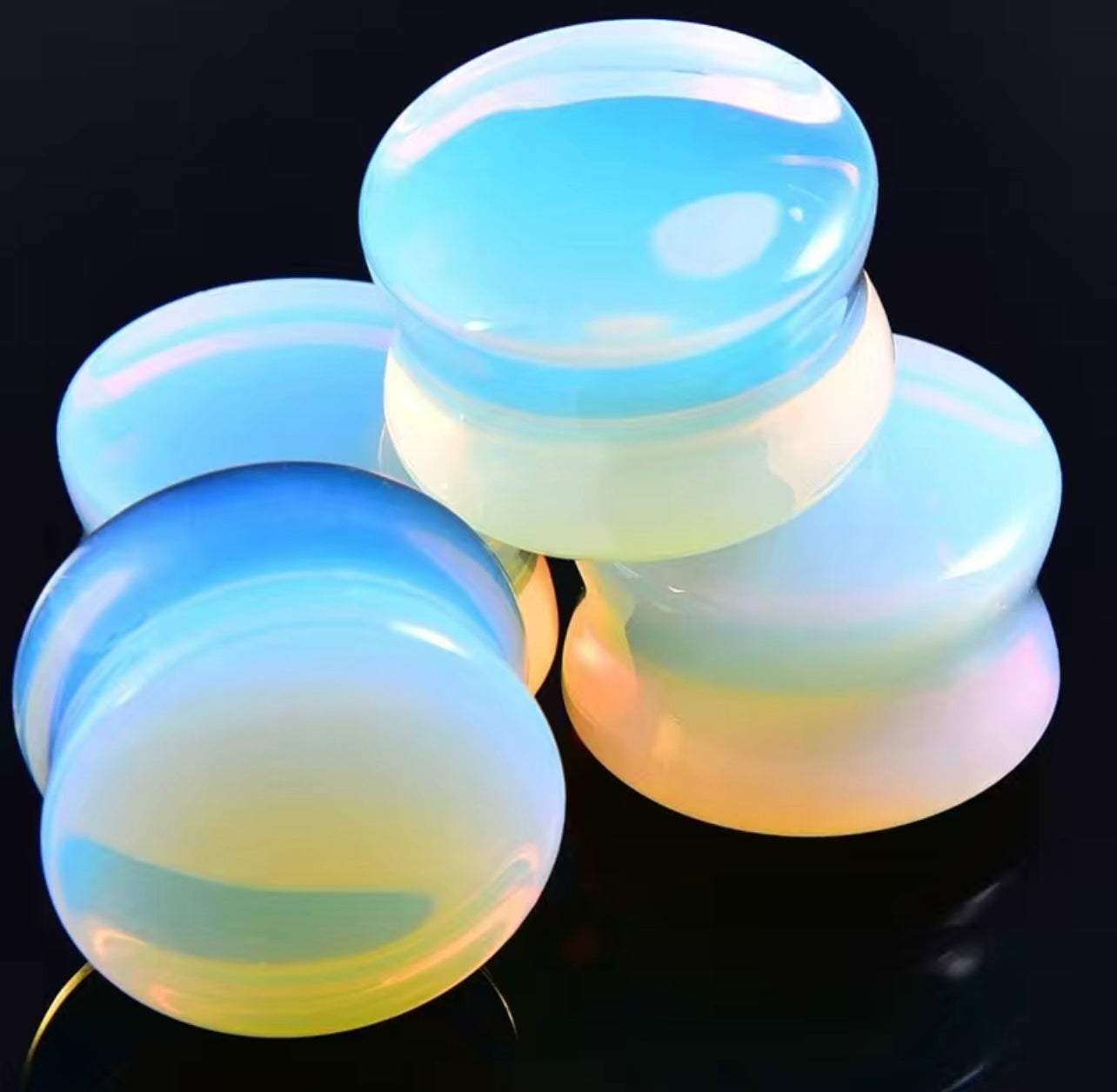 Opal Stone Ear Plugs for Gauged Ears