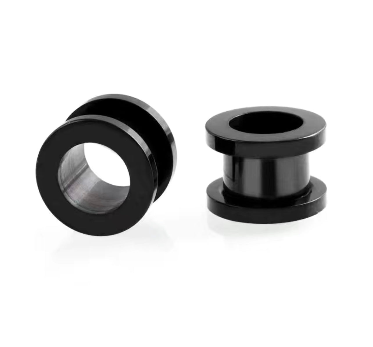 Black-Stainless Steel Ear Plug Tunnel