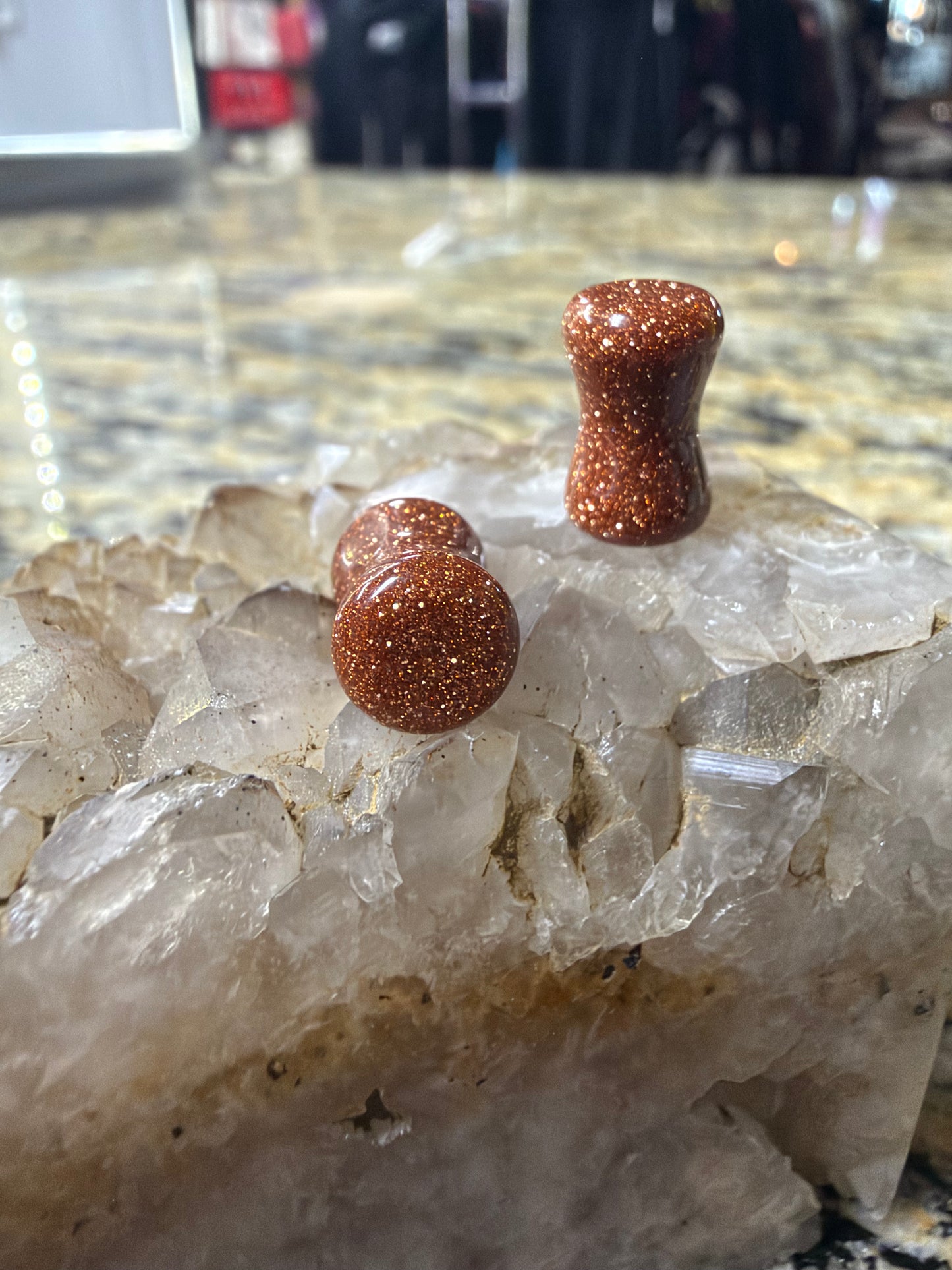 Natural Stone Double Flared Ear Plugs ā 6mm (2G) ā Sold as Pair