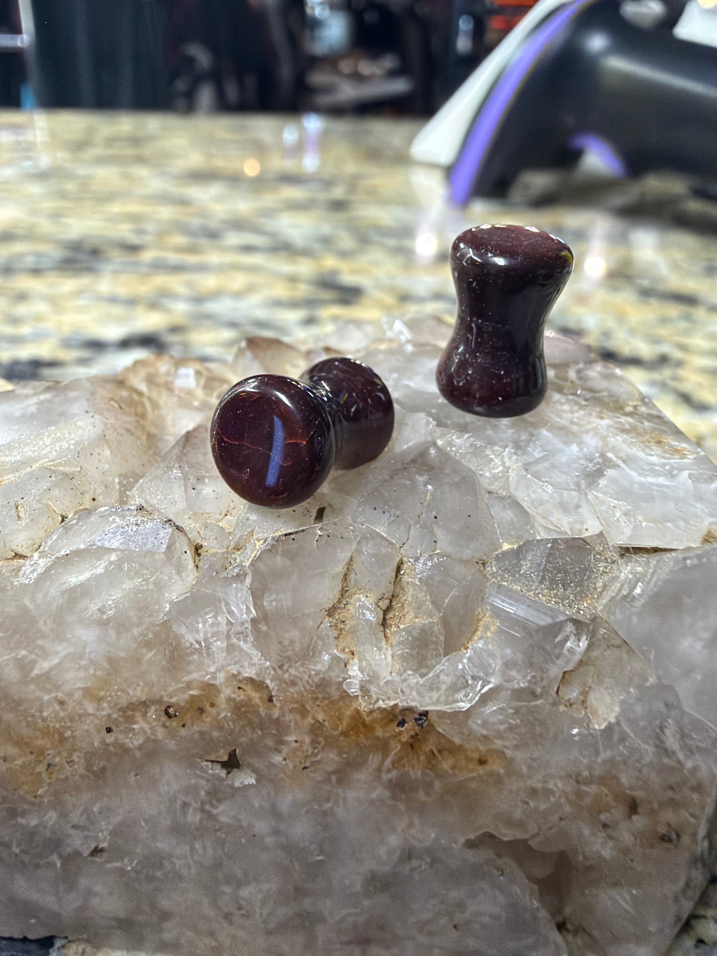 Natural Stone Double Flared Ear Plugs ā 6mm (2G) ā Sold as Pair