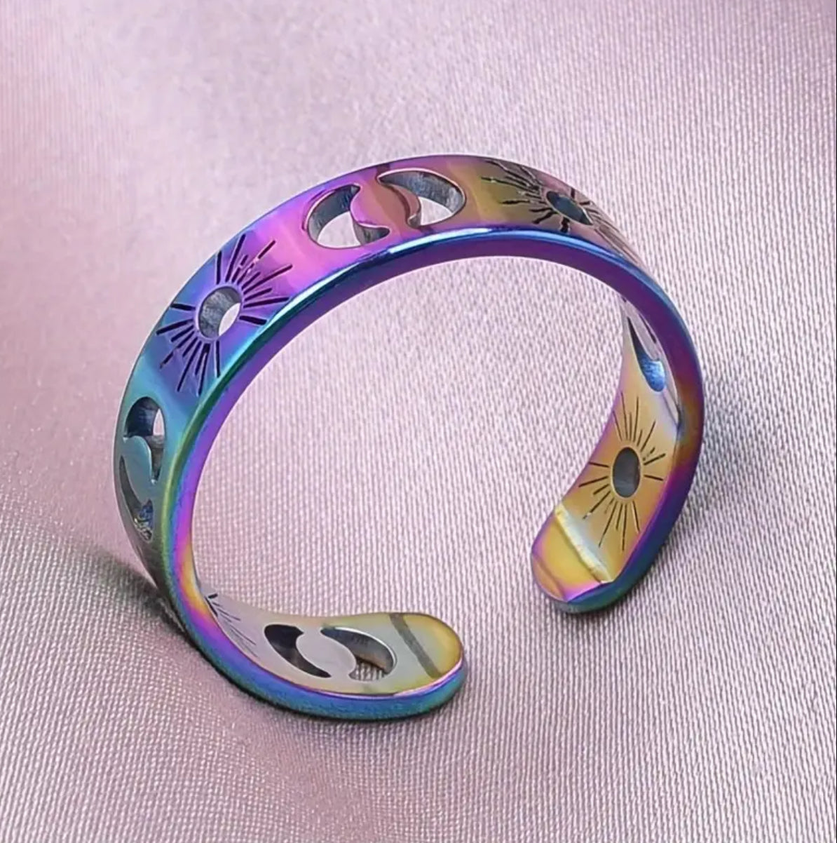 Stainless Steel Celestial Adjustable Ring
