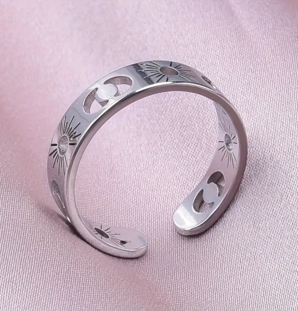 Stainless Steel Celestial Adjustable Ring