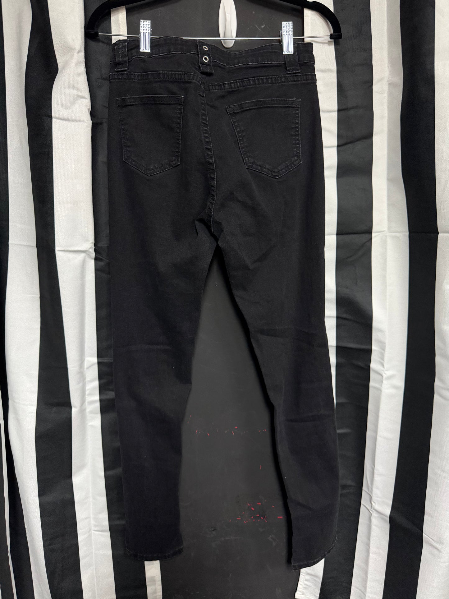 Distressed Stretchy Black Jeans - Medium