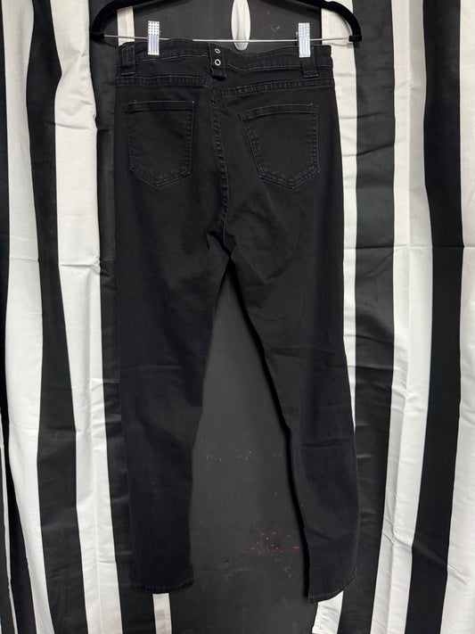 Distressed Stretchy Black Jeans - Medium