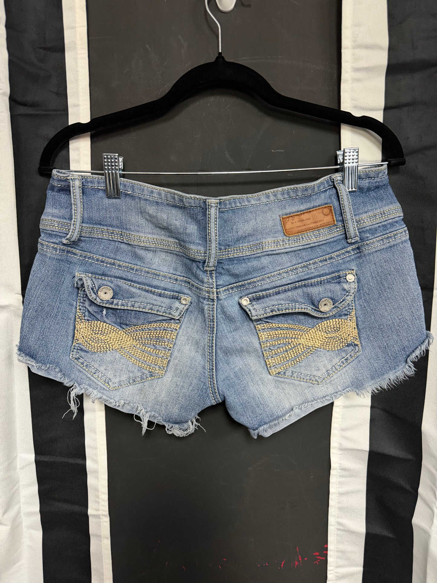 Almost Famous Distressed Zipper Shorts- Size 7