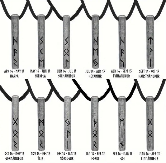 Nordic Rune Moon Necklaces