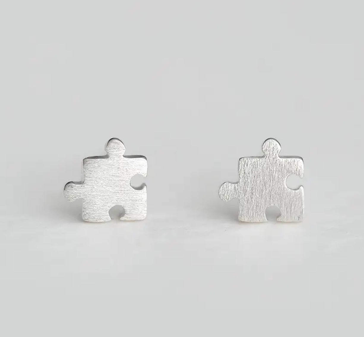 .925 Sterling Silver, Hypoallergenic Puzzle Piece Studs